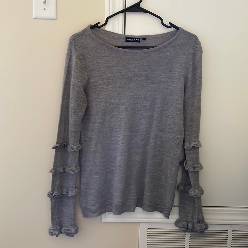 Ruffled sleeve sweater